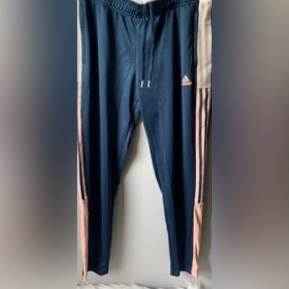 adidas Navy and Pink Track Pants - Picture 1 of 5